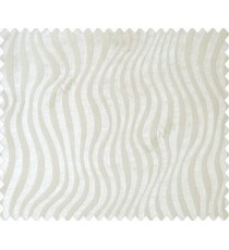 White self design continuous small trendy waves on stripe textured base fabric main curtain